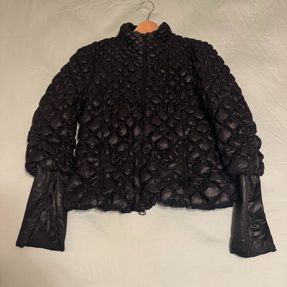 Ermanno Scervino Designer Quilted Jacket with Leather Sleeves – Size 42 - Picture 1 of 3